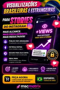 Visualizações Brasileiras E Estrangeira Stories Do Instagram - Redes Sociais