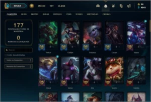 Conta unranked com 52 skins e 72 champs - League of Legends LOL