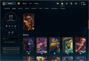 Conta unranked com 52 skins e 72 champs - League of Legends LOL