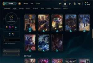 Conta unranked com 52 skins e 72 champs - League of Legends LOL