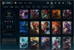 Conta unranked com 52 skins e 72 champs - League of Legends LOL