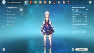 Ayaka  Diluc + Espada aspera, Jean e Qiqi C1 AR 48 - Genshin Impact