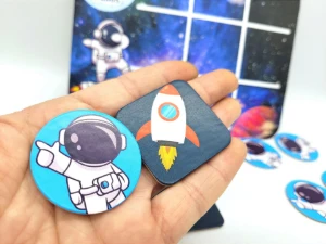 Jogo da Velha Astronauta e Foguete Cartonado 19 x 14 cm - Artesanato e Personalizados