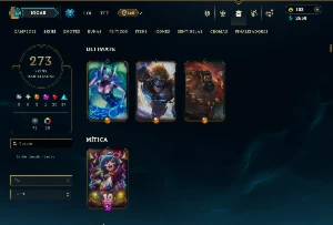 Unranked com TODOS os Champs e 273 Skins +5 Vitoriosas - League of Legends LOL