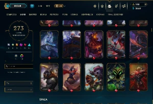 Unranked com TODOS os Champs e 273 Skins +5 Vitoriosas - League of Legends LOL