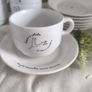 Xícara e Pires Personalizados para Dindos - Artesanato e Personalizados