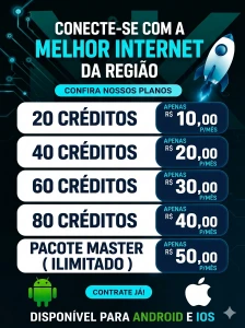 Painel Internet Ilimitada (VPN): Mínimo 20 Créditos - Números, Proxy e VPN Números Virtuais