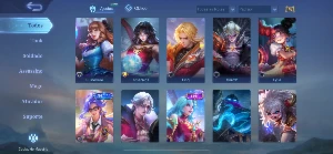Conta (Mobile Legends) 76 Heróis e 145 Skins