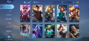 Conta (Mobile Legends) 76 Heróis e 145 Skins