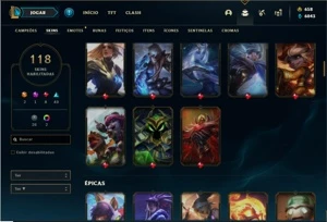 Conta ouro 2 com 110 champs e 118 skins + 4 Vitoriosas - League of Legends LOL