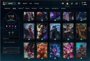 Conta ouro 2 com 110 champs e 118 skins + 4 Vitoriosas - League of Legends LOL
