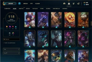 Conta ouro 2 com 110 champs e 118 skins + 4 Vitoriosas - League of Legends LOL