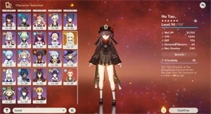 HuTao C1 + Homa + Ganyu + Amos + Zhongli + Venti + Ayato - Genshin Impact
