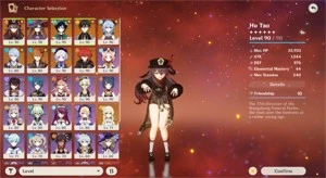 HuTao C1 + Homa + Ganyu + Amos + Zhongli + Venti + Ayato - Genshin Impact