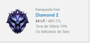 CONTA SMURF DIAMANTE 2 70% DE WIN - League of Legends LOL