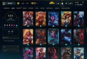 Unranked com TODOS os Champs e 101 Skins ( ADC / MID ) - League of Legends LOL