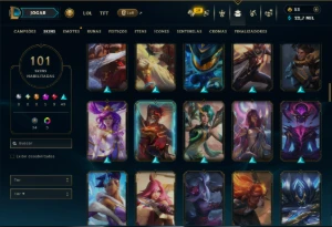 Unranked com TODOS os Champs e 101 Skins ( ADC / MID ) - League of Legends LOL