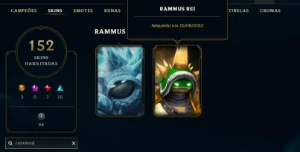 Conta De Lol+Riven Campeonato 2012+Rei Rammus+Skins Vitorios - League of Legends