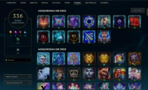 Conta Desde 2015 com 250 skins, 3 Ultimates e 7 vitoriosas - League of Legends LOL