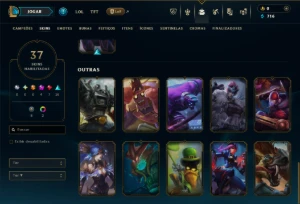 Ferro 3 com 60 Champs e 37 Skins +4 Miticas - League of Legends LOL