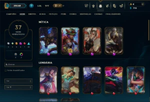 Ferro 3 com 60 Champs e 37 Skins +4 Miticas - League of Legends LOL