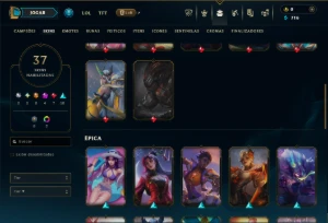 Ferro 3 com 60 Champs e 37 Skins +4 Miticas - League of Legends LOL