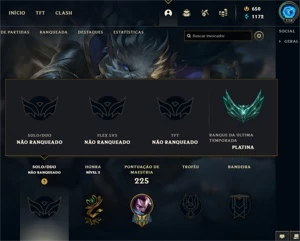 36 skins no lol, platina 3 season passada, nenhum jogo nessa - League of Legends