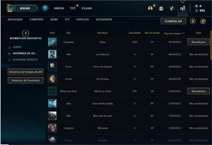 Conta Platina 4 com 37 Champs e 8 Skins - League of Legends LOL