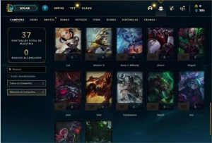 Conta Platina 4 com 37 Champs e 8 Skins - League of Legends LOL