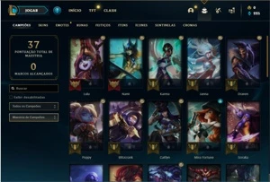 Conta Platina 4 com 37 Champs e 8 Skins - League of Legends LOL