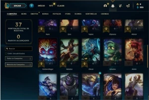 Conta Platina 4 com 37 Champs e 8 Skins - League of Legends LOL