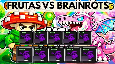 Pacote com 10 Potato 5x 1.82 e 5x 1.72 Frutas vs Brainrots - Outros