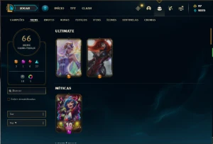 Conta Unranked com 120 Champs e 66 Skins + 400k de Yasuo - League of Legends LOL