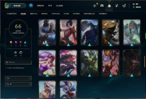 Conta Unranked com 120 Champs e 66 Skins + 400k de Yasuo - League of Legends LOL