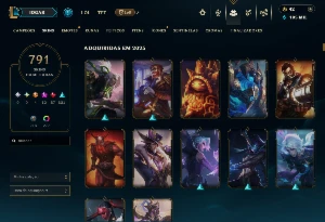 Conta lol 791(Skins), com um VALOR DE 6,324.50. - League of Legends