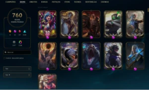 1/5 DO VALOR CONTA LOL R$11,938,60 + 760 SKINS (RARAS)    - League of Legends
