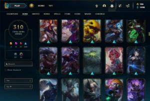 Esmeralda 4 com TODOS os champs e 310 Skins + 8 Prestigios - League of Legends LOL