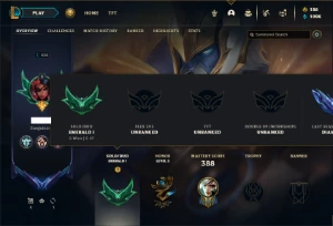 Esmeralda 4 com TODOS os champs e 310 Skins + 8 Prestigios - League of Legends LOL