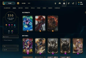 Esmeralda 4 com TODOS os champs e 310 Skins + 8 Prestigios - League of Legends LOL
