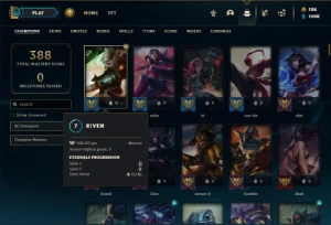 Esmeralda 4 com TODOS os champs e 310 Skins + 8 Prestigios - League of Legends LOL