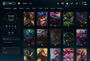 Esmeralda 4 com TODOS os champs e 310 Skins + 8 Prestigios - League of Legends LOL
