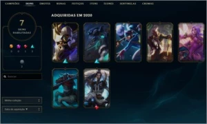 CONTA OURO COM 7 SKINS - League of Legends LOL