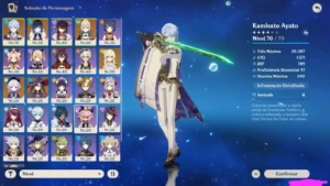 Conta com Ayato com espada de Jade e Yelan ar43 + mochileiro - Genshin Impact