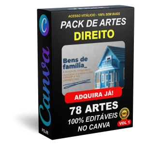 Pack Canva Direito Vol 1 - 78 Artes Editáveis - Serviços Digitais