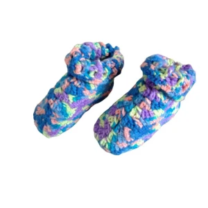 Pantufa de Lã Infantil Multicolor 18 - Artesanato e Personalizados