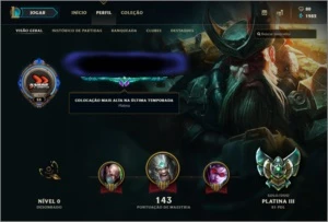 CONTA PLATINA 3 PRA VENDER RAPIDO, COM TODOS OS DADOS. - League of Legends LOL