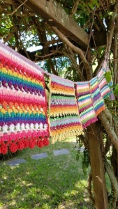 Varal de Bandeirolas Mexicanas em Crochê - Artesanato e Personalizados