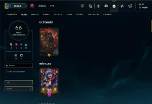 Ouro 4 com 120 Champs e 66 Skins ( MAIN JG ) + 700k de Noc - League of Legends LOL