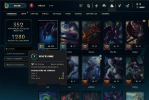 Ouro 4 com 120 Champs e 66 Skins ( MAIN JG ) + 700k de Noc - League of Legends LOL