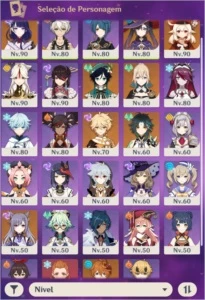 CONTA GENSHIN 8 PERSONAGENS 5* E 6 ARMAS 5* - Genshin Impact